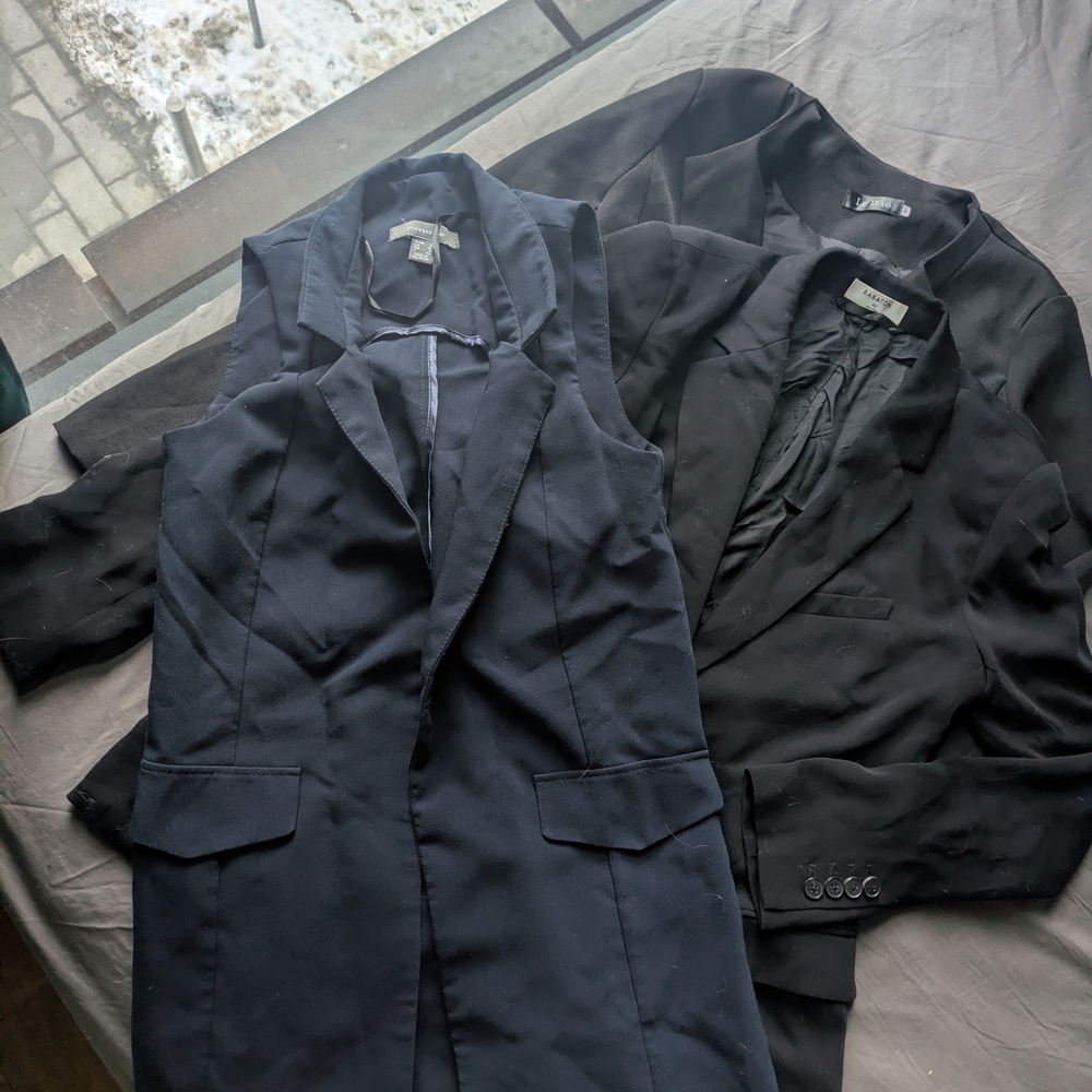 Babaton Black Blazer and Vest Set